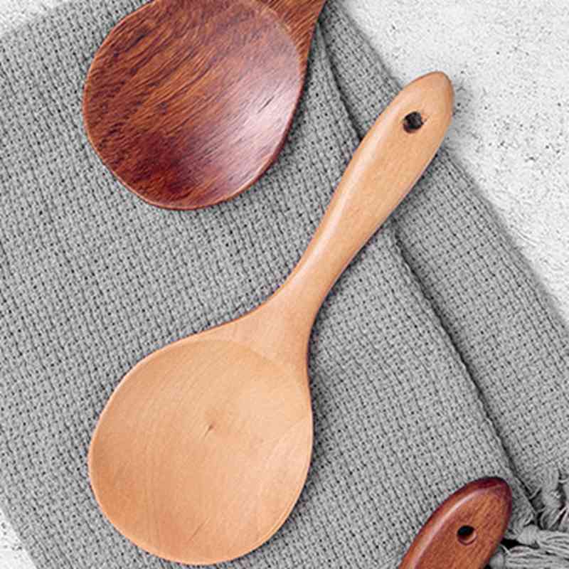 Japanese-style Wood Rice Spoon Rice Paddle Wooden Scoop Kitchen Spoon Ladle Tablespoon Big Serving Spoon Kitchen Tableware