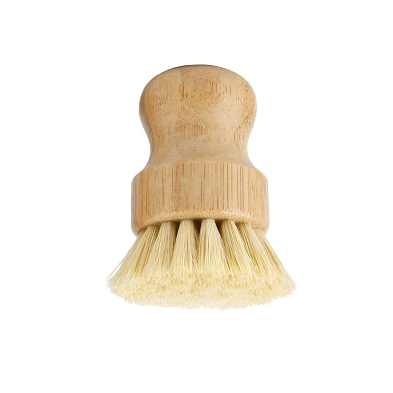 Bamboo Dish Scrub Brushes With Natural Sisal Bristles
