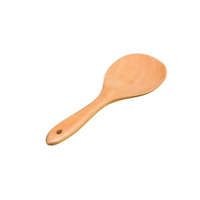 Japanese-style Wood Rice Spoon Rice Paddle Wooden Scoop Kitchen Spoon Ladle Tablespoon Big Serving Spoon Kitchen Tableware