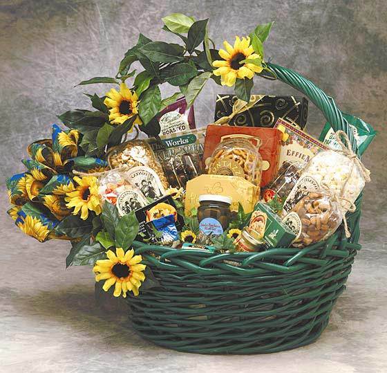 Sunflower Treats Gift Basket (Lg) - Includes Free Ground Shipping