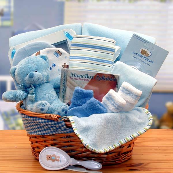 Simply The Baby Basics New Baby Gift Basket- Blue - Includes Free Ground Shipping