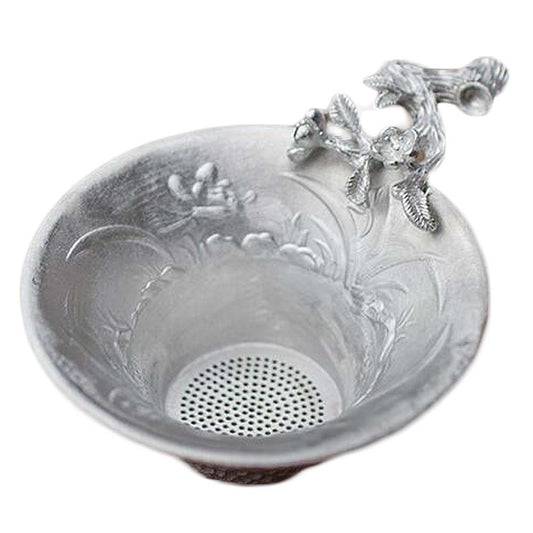 Tin Plum Branch Tea Strainer Handmade Orchid Tea Infuser Chinese Style Tea Filter Kung Fu Tea Accessory,Silver