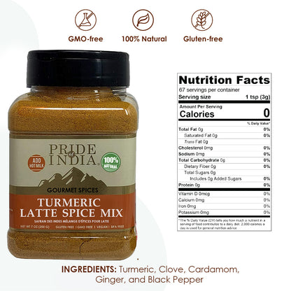 Organic Turmeric Latte Spice Mix Pride of India – Turmeric Latte Spice Mix – Includes Free Shipping