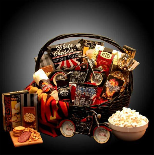 He's A Motorcycle Man Gift Basket By GBDS - Includes Free Ground Shipping